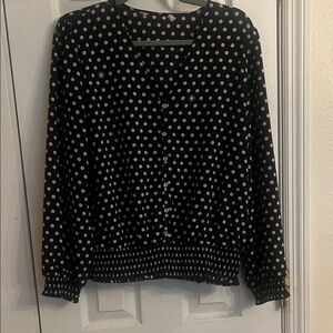 Polka Dot Black Blouse